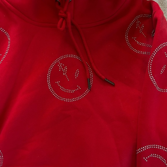 RETROVERT 2XL RED RHINESTONE HOODIE - Picture 3 of 6